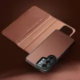 Fourre Samsung Galaxy S26 Ultra - Flip Qialino cuir véritable mat avec fermeture magnétique - Vert mat