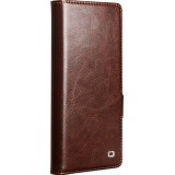 Fourre Samsung Galaxy Z Fold7 - Flip Qialino cuir véritable avec fermeture magnétique - Brun foncé