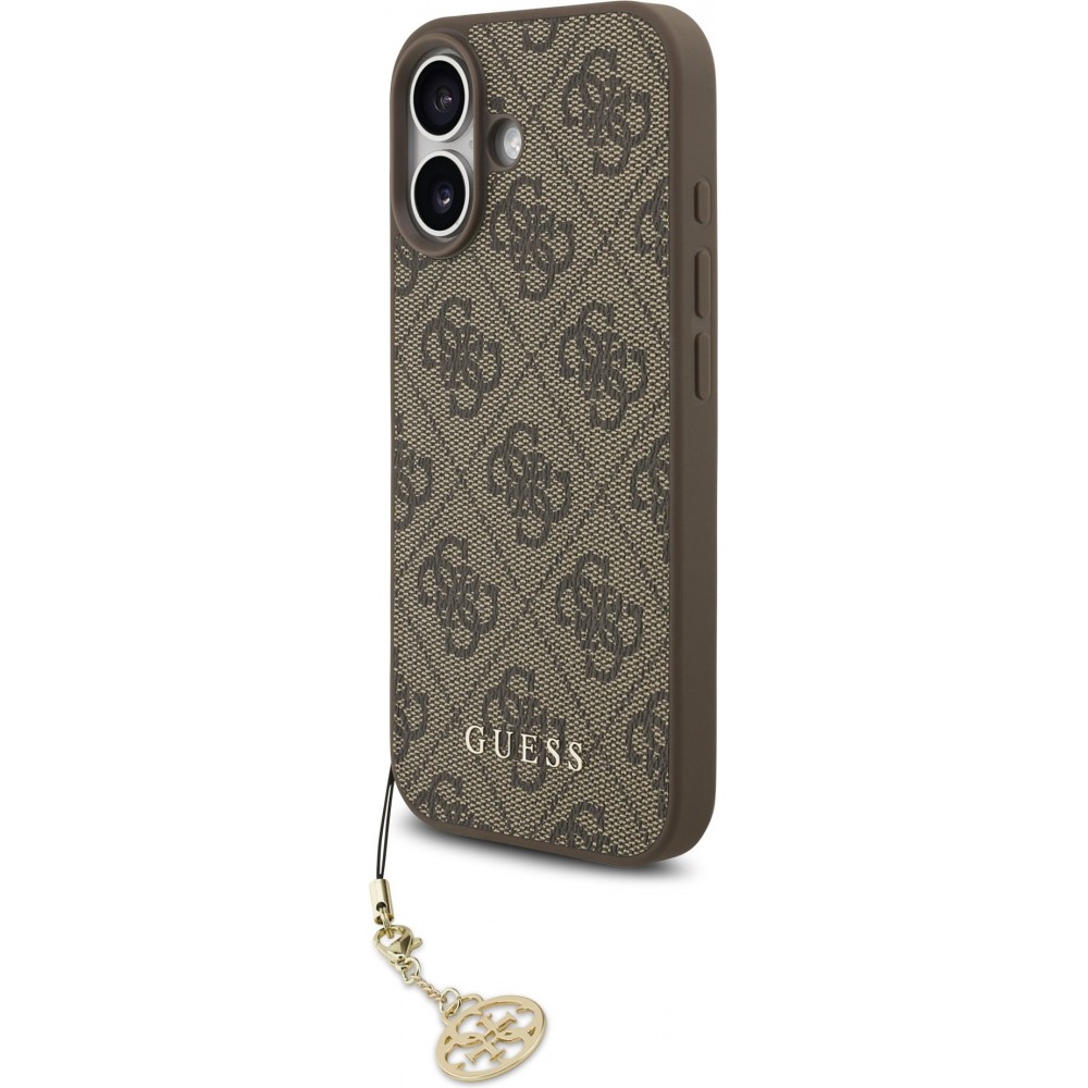 Coque iPhone 17 - Guess 4G charm protection élégante design raffiné accessoire tendance - Brun