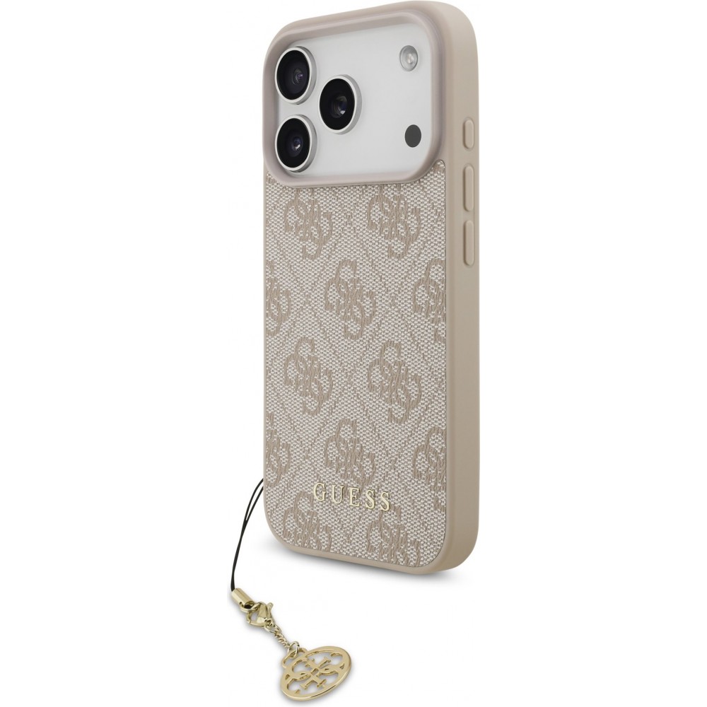 Coque iPhone 17 Pro - Guess 4G charm protection élégante design raffiné accessoire tendance - Rose