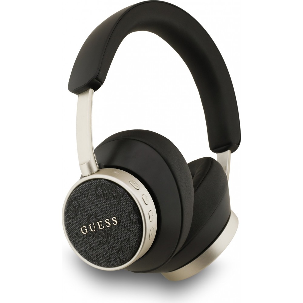 Guess casque Bluetooth Studio Quality Sound en cuir PU 45h d'autonomie ENC assistante voix et recharge rapide - Noir