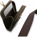 Guess Lani&egrave;re bandouli&egrave;re avec logo m&eacute;tal 4G et pochette - Brun