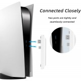 Hub USB 5 en 1 pour PS5 multiport USB 2.0 avec USB-C charge rapide et transfert de donn&eacute;es pour console PlayStation 5 - Blanc