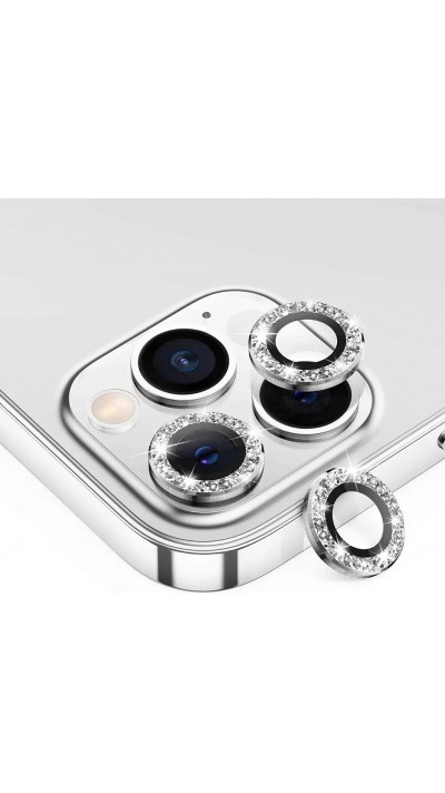 iPhone 14 Pro / 14 Pro Max - Protecteurs lentilles caméra strass/diamants - Argent