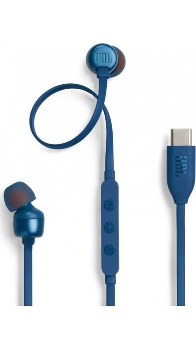 JBL Tune 310C écouteurs USB-C avec connectivité USB-C son Pure Bass et Hi-Res - Bleu