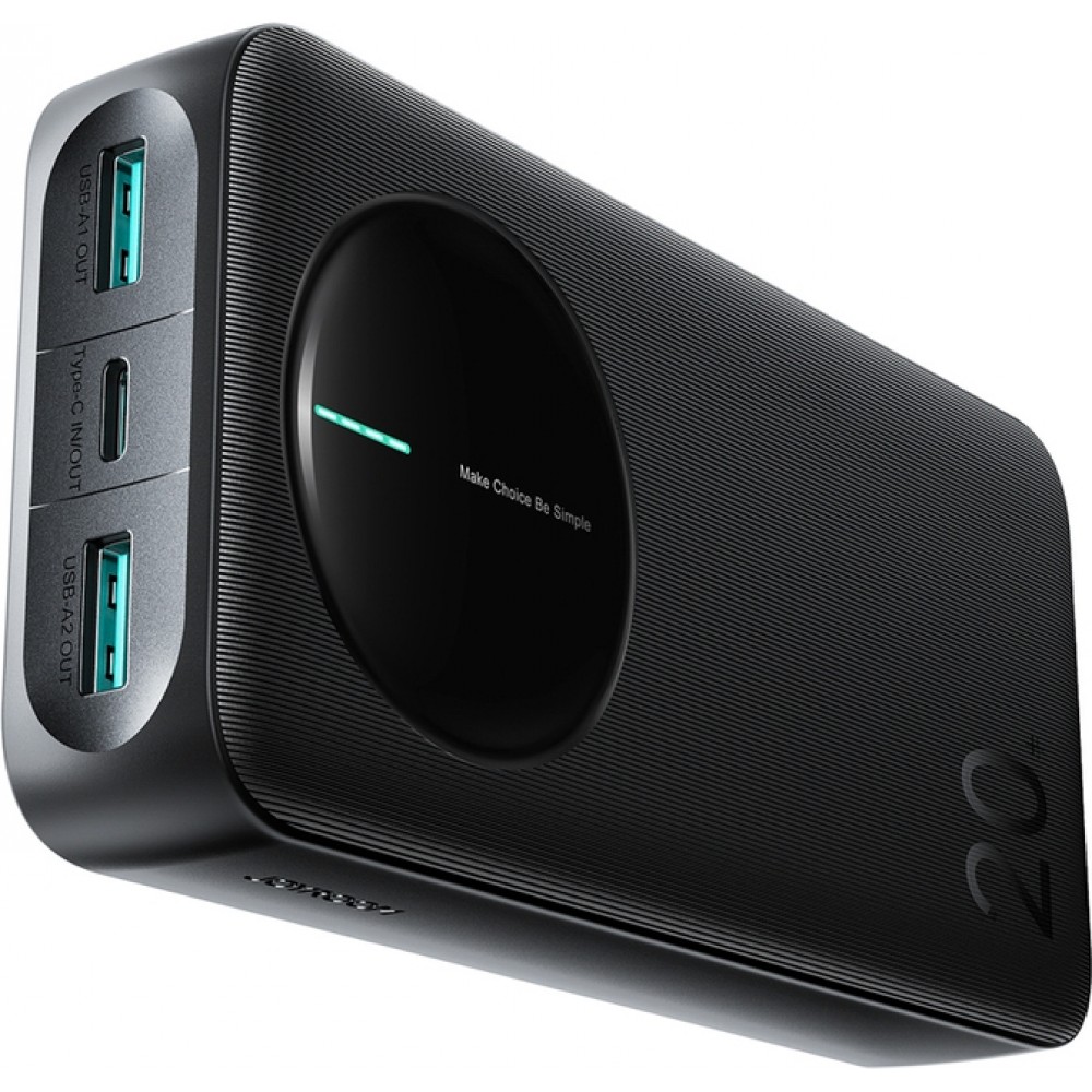 Joyroom JR-PBF14 Pro Powerbank 3 en 1 avec capacit&eacute; de 20000mAh 22.5W clean Design 2x USB-A 2.4 & 1x USB-C (In+Out) - Noir
