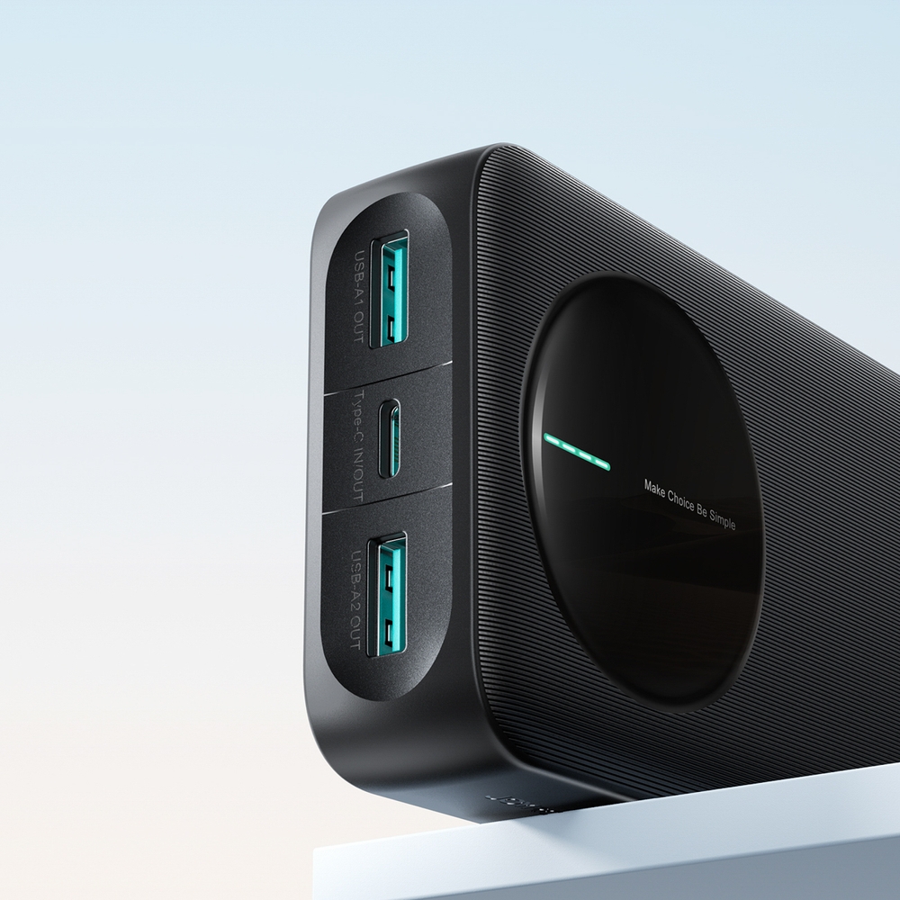 Joyroom JR-PBF14 Pro Powerbank 3 en 1 avec capacit&eacute; de 20000mAh 22.5W clean Design 2x USB-A 2.4 & 1x USB-C (In+Out) - Noir