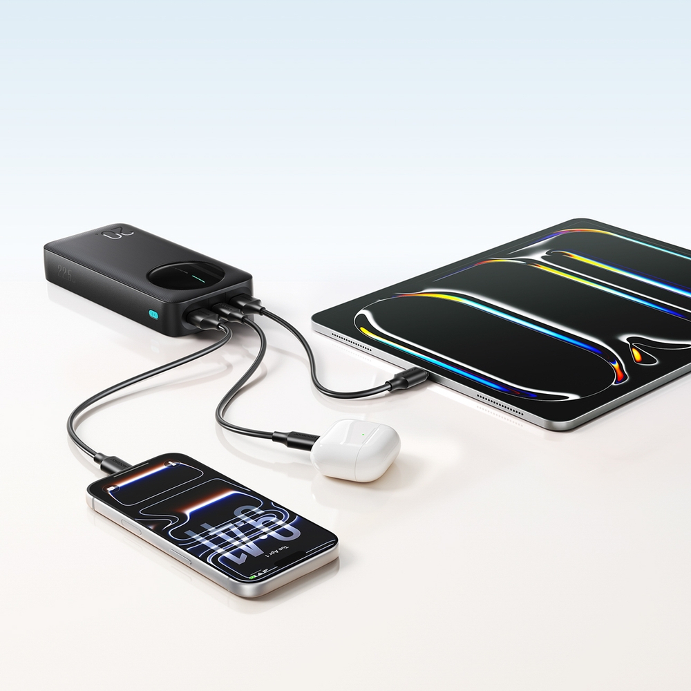 Joyroom JR-PBF14 Pro Powerbank 3 en 1 avec capacit&eacute; de 20000mAh 22.5W clean Design 2x USB-A 2.4 & 1x USB-C (In+Out) - Noir