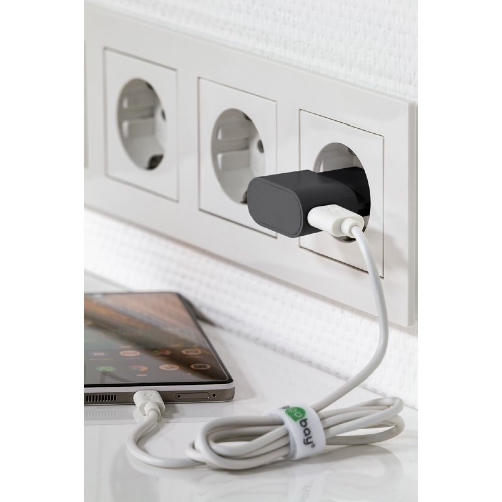 Kit chargeur Goobay 5W USB-C adaptateur secteur avec c&acirc;ble USB-C (1m) - Noir