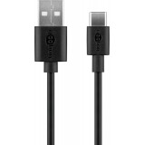 Kit chargeur Goobay 5W USB-C adaptateur secteur avec c&acirc;ble USB-C (1m) - Noir