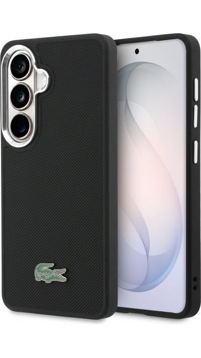 Galaxy S26 Case H&uuml;lle - Lacoste Petit Pique MagSafe Metall-Logo elegante und langlebige Schutzh&uuml;lle - Schwarz