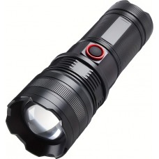 Lampe torche rechargeable USB-C LED aluminium 2000 lumens faisceau puissant 800m focus ajustable - Noir
