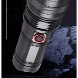 Lampe torche rechargeable USB-C LED aluminium 2000 lumens faisceau puissant 800m focus ajustable - Noir