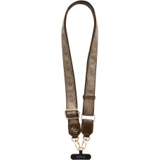 Lani&egrave;re / bandouli&egrave;re universelle Guess Crossbody Strap 4G avec logo m&eacute;tal en PU (150cm) - Brun