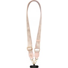 Lani&egrave;re / bandouli&egrave;re universelle Guess Crossbody Strap 4G avec logo m&eacute;tal en PU (150cm) - Rose