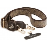 Lani&egrave;re / bandouli&egrave;re universelle Guess Crossbody Strap 4G avec logo m&eacute;tal en PU (150cm) - Brun