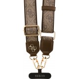 Lani&egrave;re / bandouli&egrave;re universelle Guess Crossbody Strap 4G avec logo m&eacute;tal en PU (150cm) - Brun