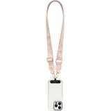 Lani&egrave;re / bandouli&egrave;re universelle Guess Crossbody Strap 4G avec logo m&eacute;tal en PU (150cm) - Rose