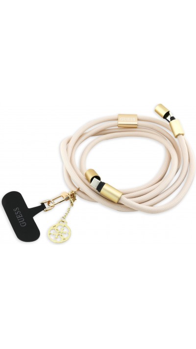 Lanière Guess 4G pour smartphone avec câble USB-C intégré de charge rapide et charm - Beige