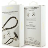 Lani&egrave;re Guess 4G pour smartphone avec c&acirc;ble USB-C int&eacute;gr&eacute; de charge rapide et charm - Noir