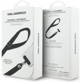 Lanière universelle bandoulière Karl Lagerfeld avec Choupette patch universel et stylé - Noir