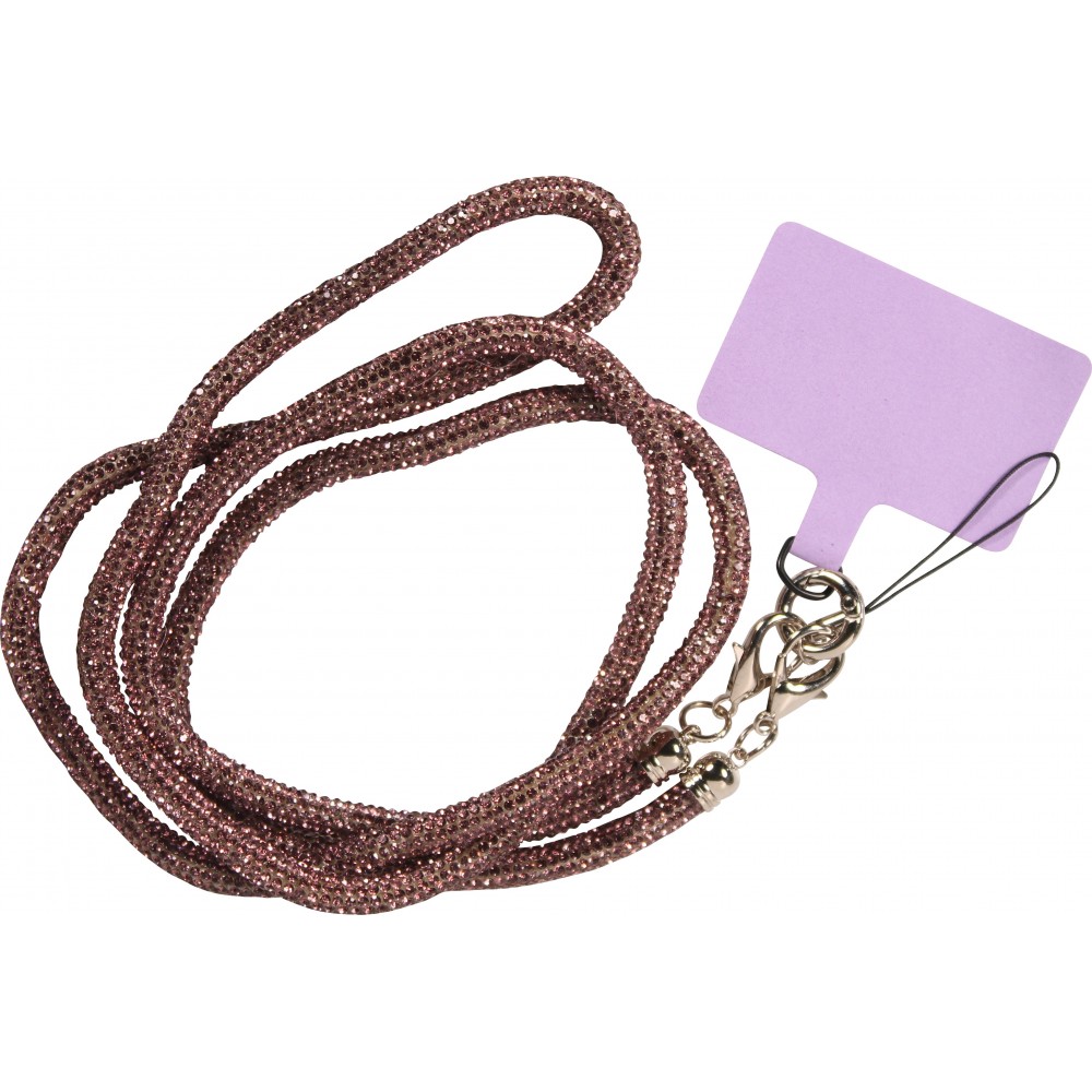 Lanière universelle Glitter Strass pour coques de smartphone - Bordeaux