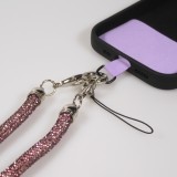 Lanière universelle Glitter Strass pour coques de smartphone - Bordeaux
