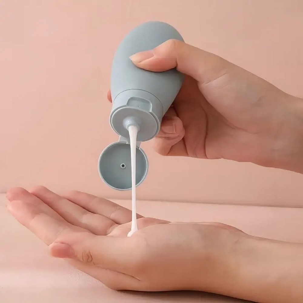 3er Set wiederverwendbare Silikon-Reiseflaschen f&uuml;r Kosmetik und Pflege (60 ml) - Fluggeeignet - Multicolore