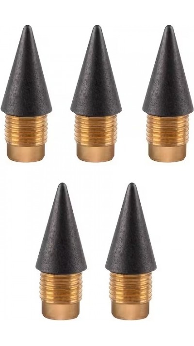 Lot de 5 mines de remplacement crayon sans encre pour stylo &agrave; &eacute;criture infinie - Noir
