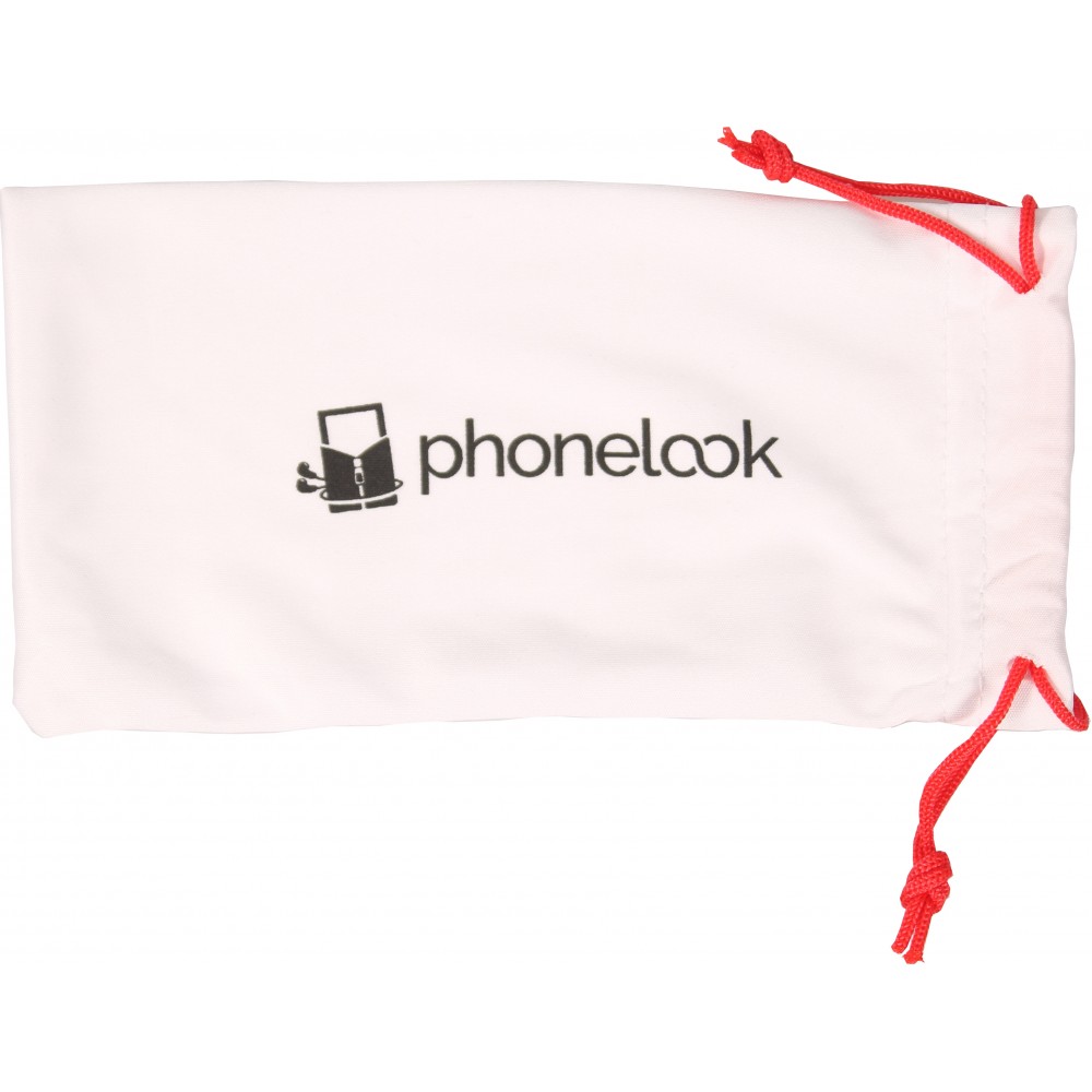 Lunettes de soleil noires rondes UV400 PhoneLook ultra légères, style moderne + pochette de transport - Noir