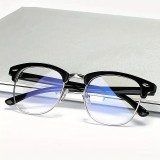Lunettes élégantes unisexes en métal noir avec verres bleutés protection pour écrans design classique et moderne monture robuste et légère - Or