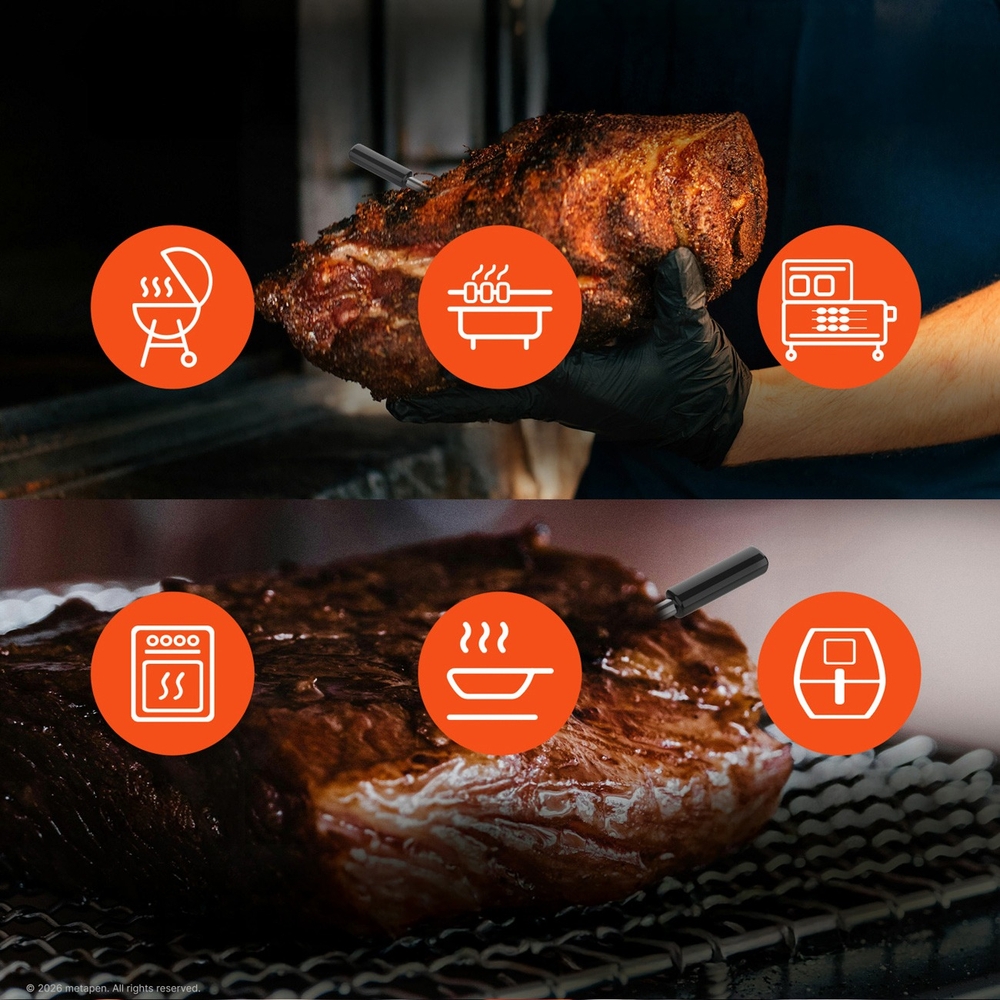 Meatmeet Pro smart thermomètre de cuisine intelligent Bluetooth WiFi pour grill four fumoir - Noir