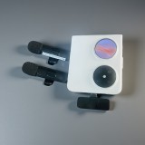 Microphone cravate sans fil Bluetooth rechargeable USB-C pour smartphone et tablette avec enregistrement facile (set de 3 pièces) - Noir