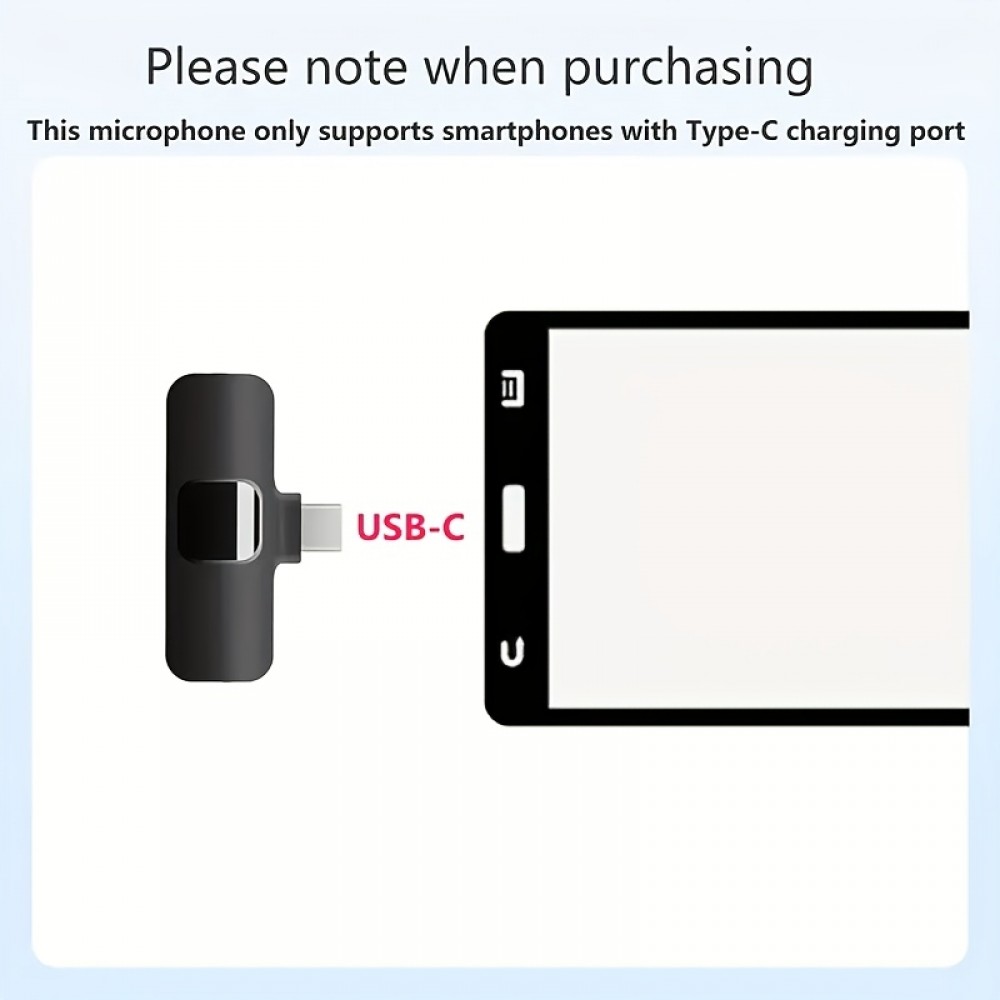 Microphone cravate sans fil Bluetooth rechargeable USB-C pour smartphone et tablette avec enregistrement facile (set de 3 pièces) - Noir