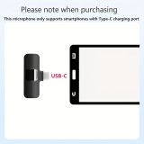 Microphone cravate sans fil Bluetooth rechargeable USB-C pour smartphone et tablette avec enregistrement facile (set de 3 pièces) - Noir