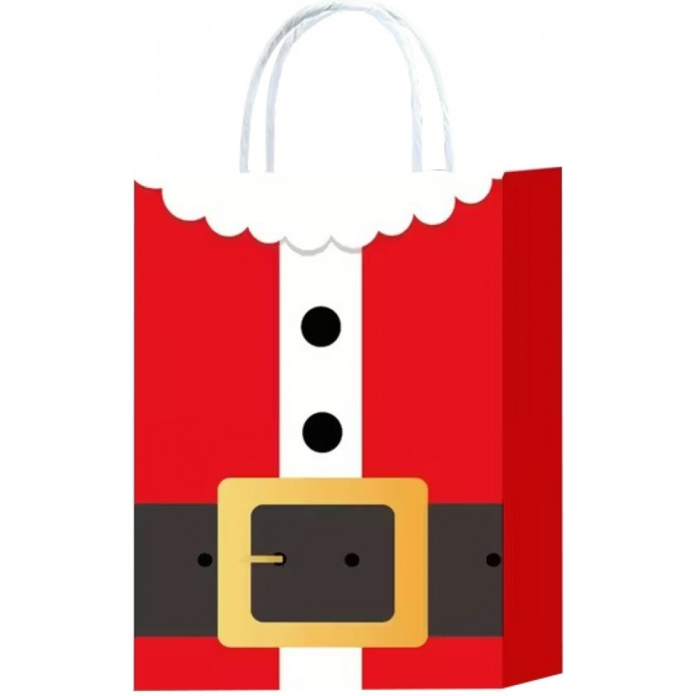 Mini Geschenkt&uuml;te Papier Weihnachtsmann mit Griff festliche Verpackung f&uuml;r Weihnachten und kleine Geschenke (22cmx8cmx16cm) - Rot