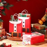 Mini Geschenkt&uuml;te Papier Weihnachtsmann mit Griff festliche Verpackung f&uuml;r Weihnachten und kleine Geschenke (22cmx8cmx16cm) - Rot