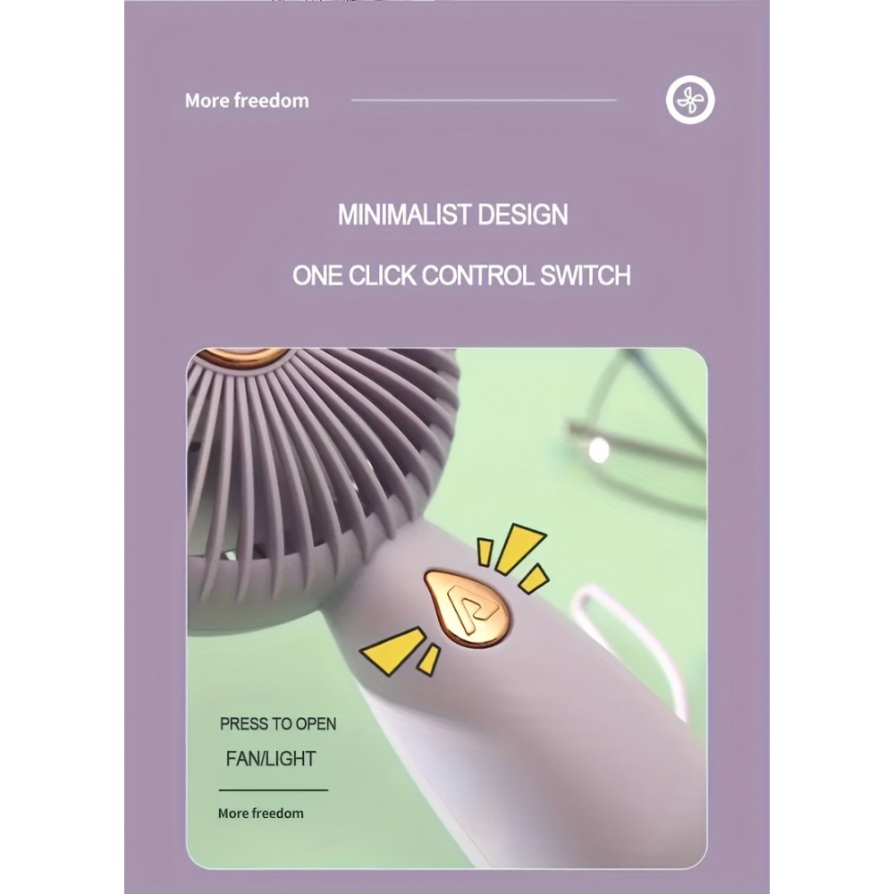 Mini ventilateur personnel rechargeable compact portable pour voyages intérieur extérieur - Violet