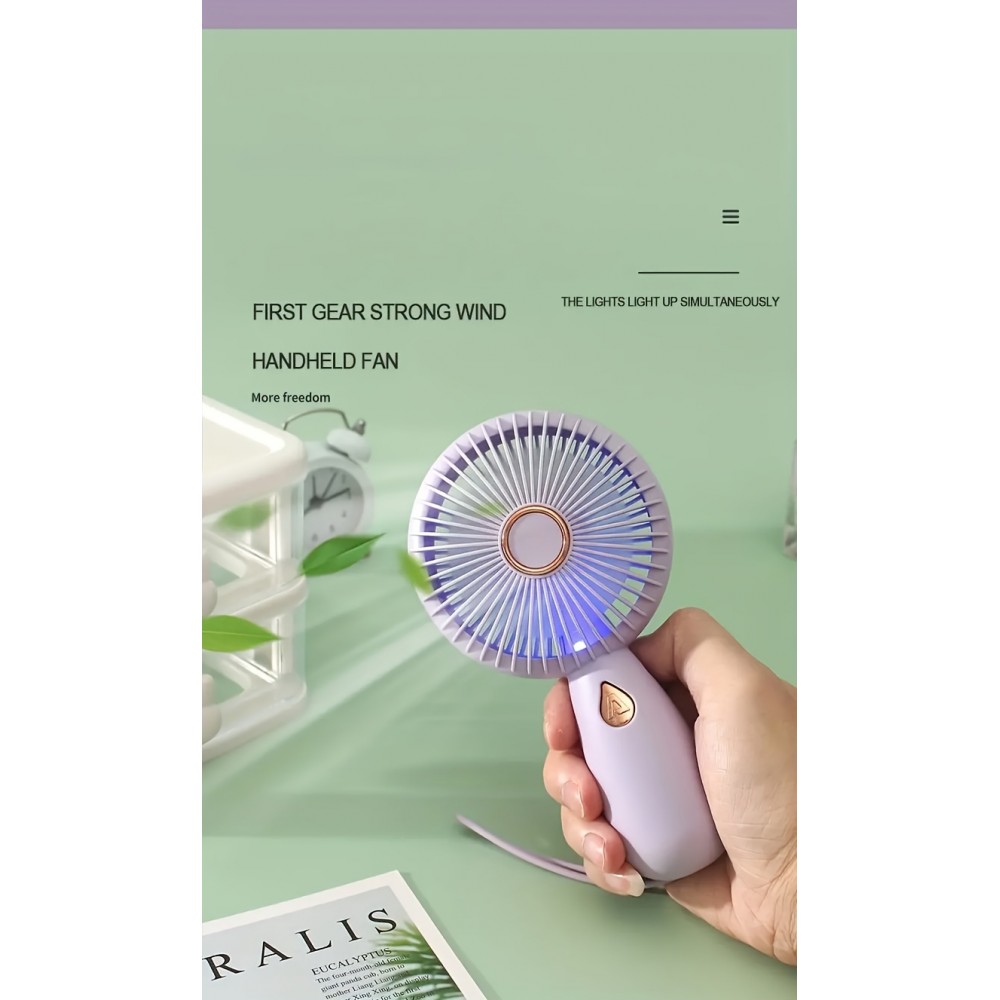 Mini ventilateur personnel rechargeable compact portable pour voyages intérieur extérieur - Violet