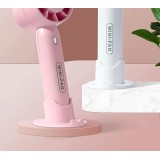 Mini ventilateur portable USB rechargeable 3 vitesses avec support socle - Rose