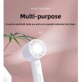 Mini ventilateur portable USB rechargeable 3 vitesses avec support socle - Rose