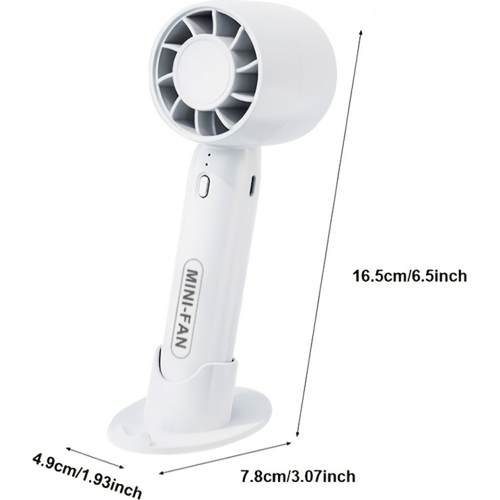 Mini ventilateur portable USB rechargeable 3 vitesses avec support socle - Rose