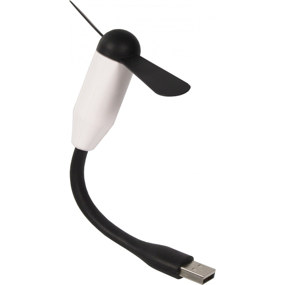 Mini ventilateur USB-A pour ordinateur portable / laptop / tablette en silicone flexible - Blanc