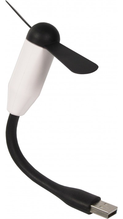 Mini ventilateur USB-A pour ordinateur portable / laptop / tablette en silicone flexible - Blanc