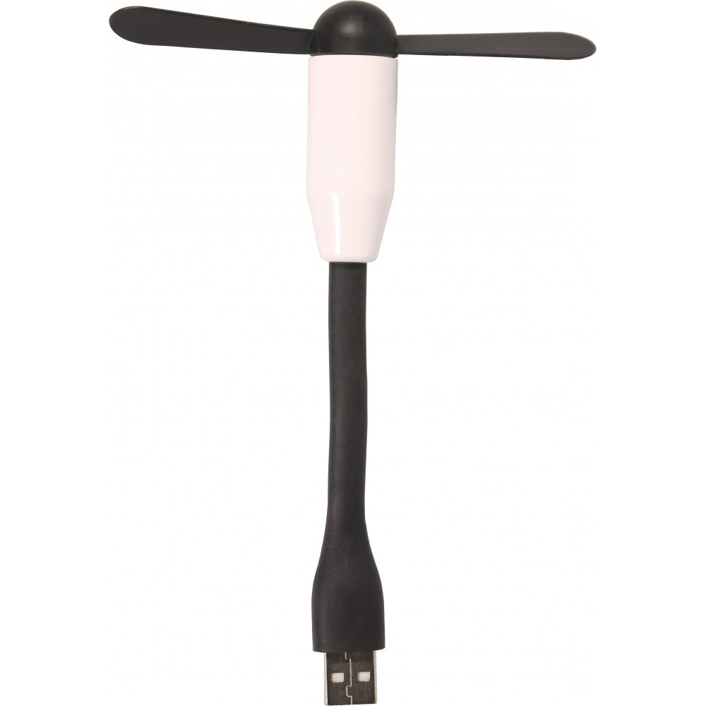 Mini ventilateur USB-A pour ordinateur portable / laptop / tablette en silicone flexible - Blanc