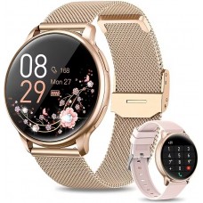 Montre connect&eacute;e Little Meatball G35 Bluetooth appels 120 modes sport podom&egrave;tre suivi sommeil activit&eacute; batterie longue dur&eacute;e 30 jours avec 2 bracelets - Or rose