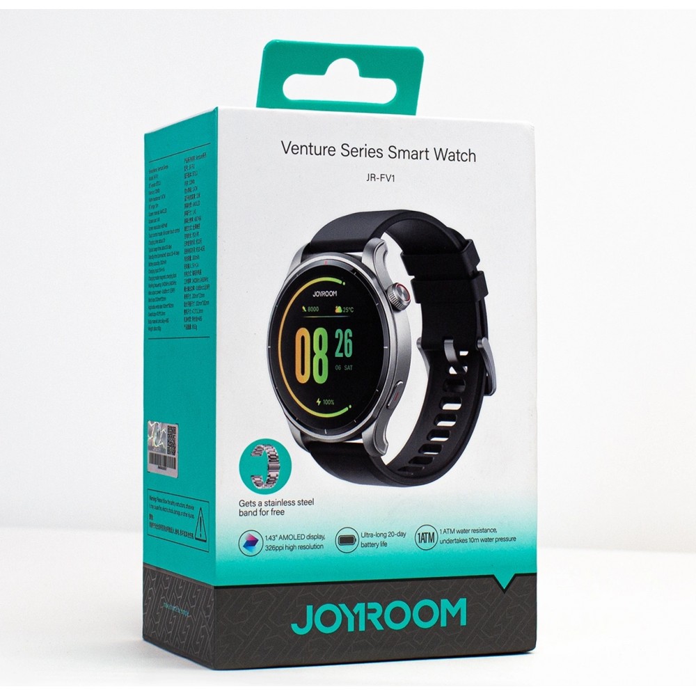 Montre connectée Smartwatch Joyroom Venture Series JR-FV1 avec fonction de réponse aux appels - Noir