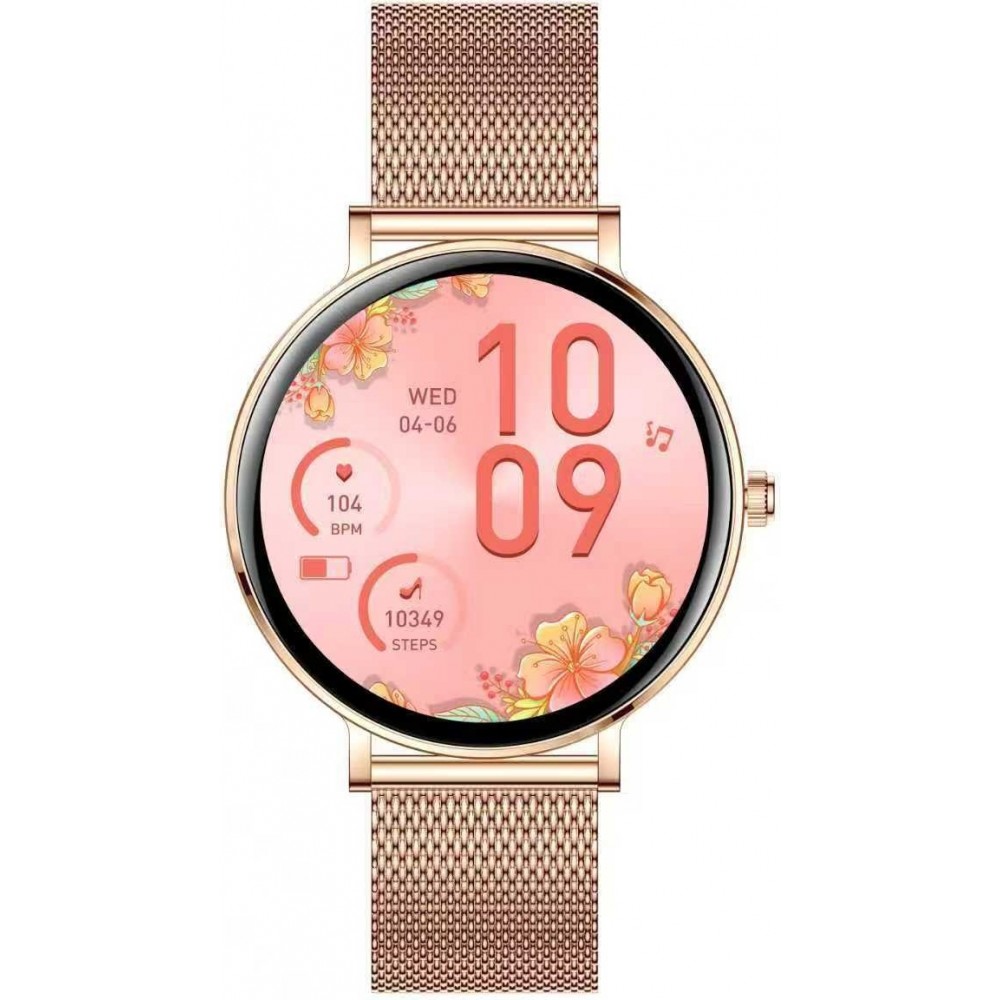 Montre connect&eacute;e unisexe I232 avec &eacute;cran AMOLED HD 1,32" suivi du sommeil et de l'activit&eacute; &eacute;tanche IP68 - Or