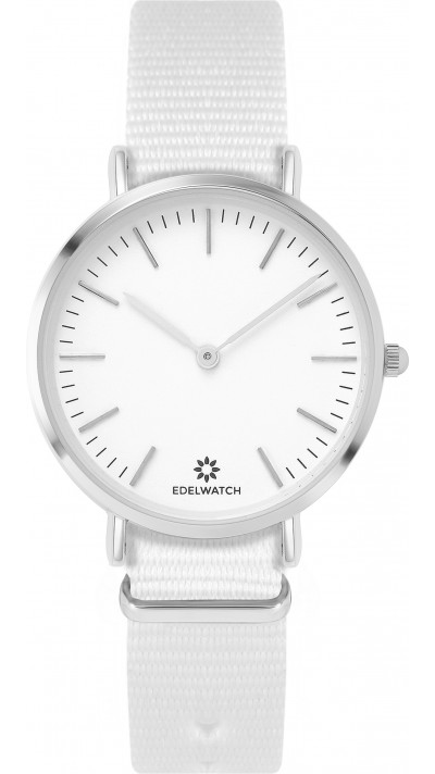 Edelwatch Uhr 32 mm (Ladies) Silver Zifferblatt Weiss (Batterie nicht enthalten) - Weiss