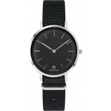 Montre Edelwatch 32 mm (Ladies) cadran argenté fond noir (pile non incluse) - Bracelet noir